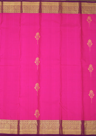 Pink Zariwork Pure Silk Saree-Koskii