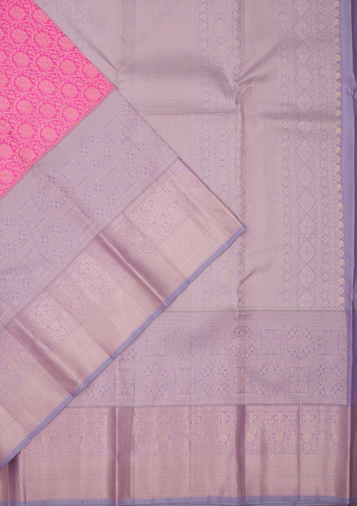 Pink Zariwork Pure Silk Saree-Koskii