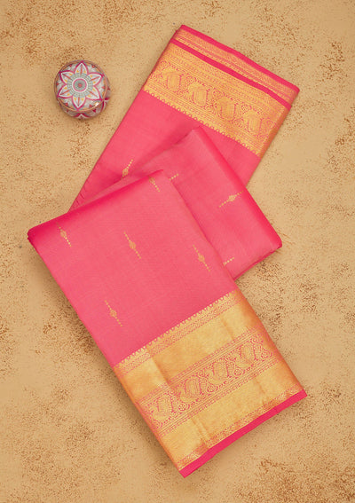 Pink Zariwork Pure Silk Saree-Koskii