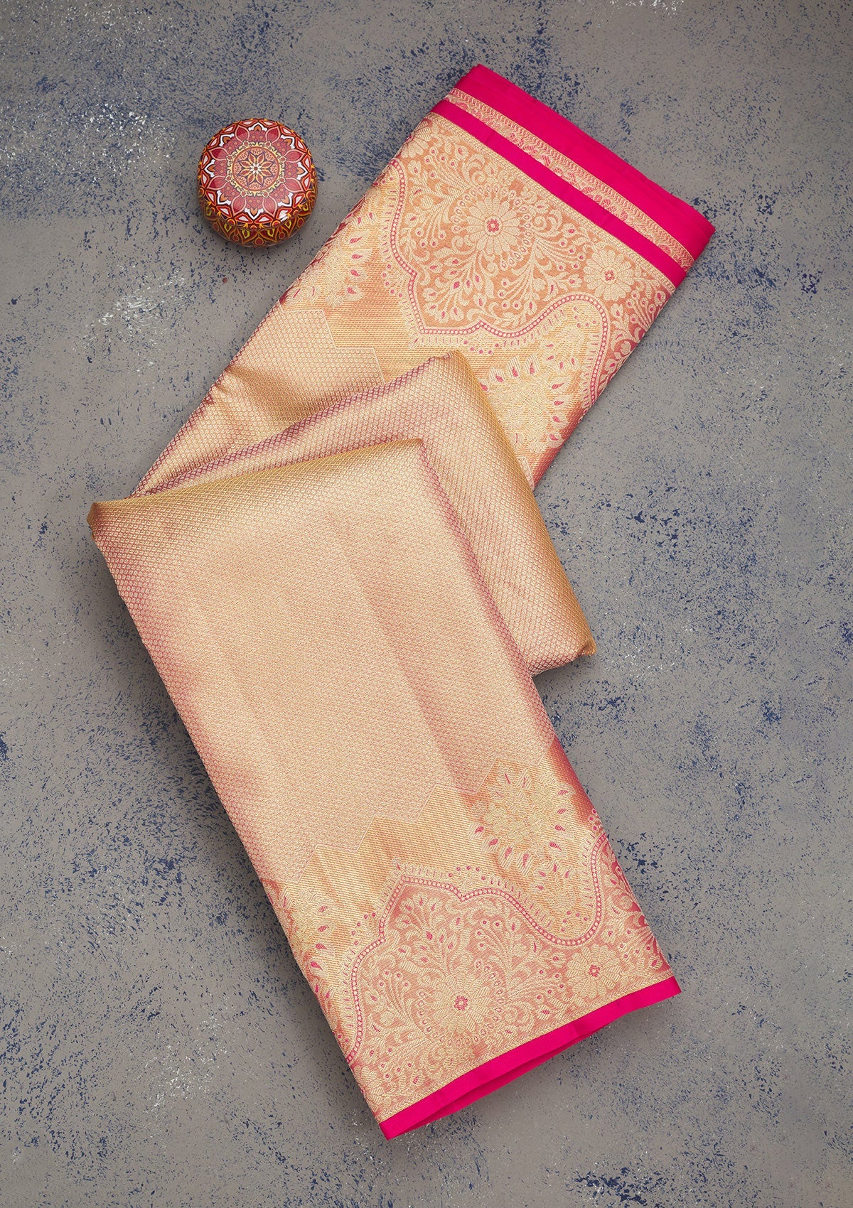 Pink Zariwork Pure Silk Saree-Koskii