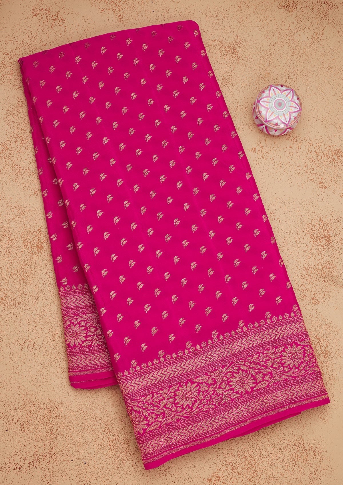 Pink Zariwork Pure Silk Saree-Koskii