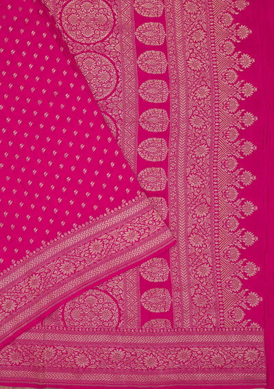Pink Zariwork Pure Silk Saree-Koskii