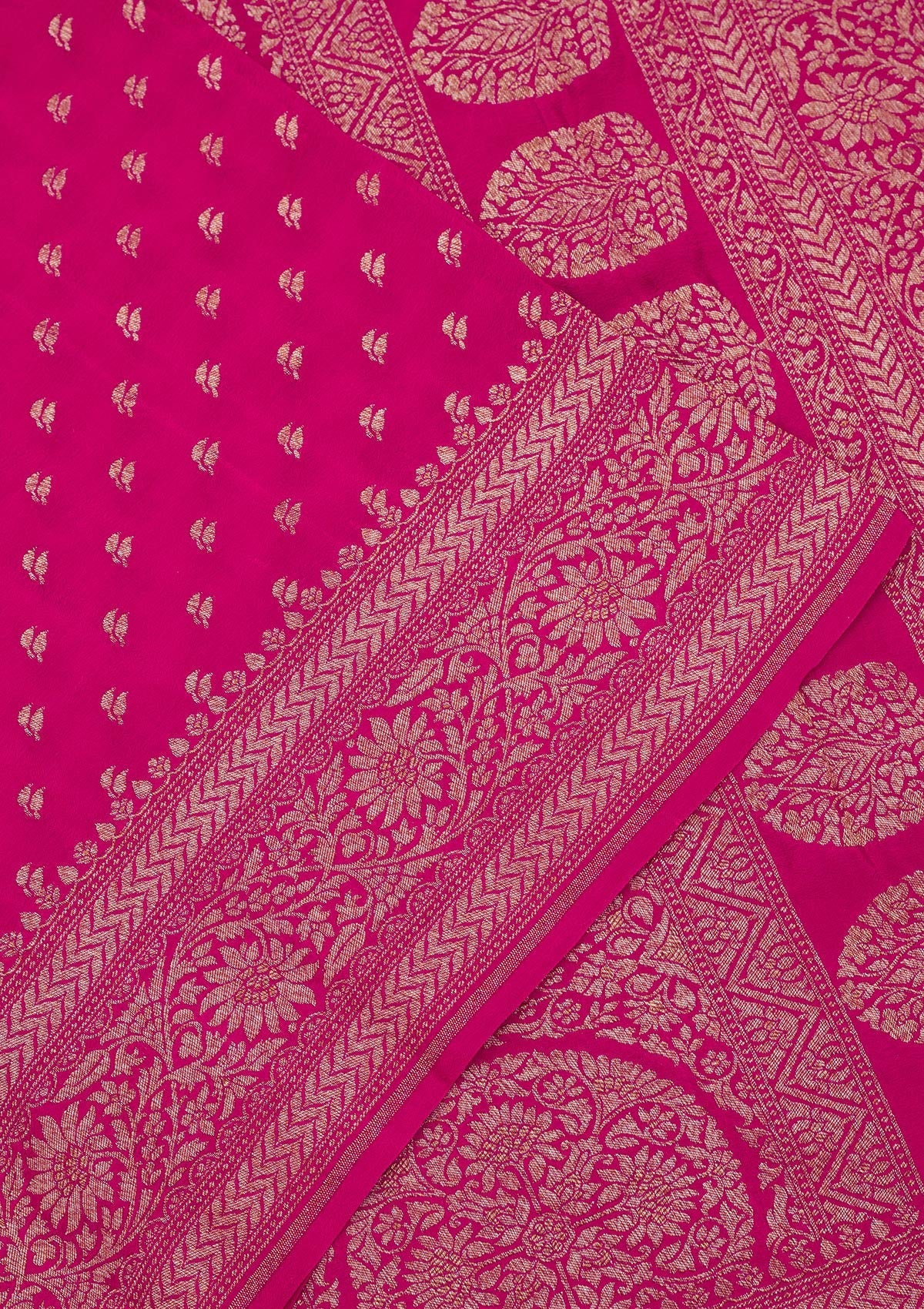 Pink Zariwork Pure Silk Saree-Koskii