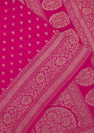 Pink Zariwork Pure Silk Saree-Koskii