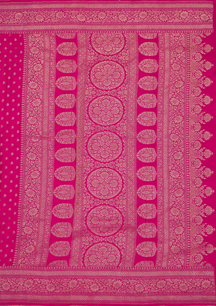 Pink Zariwork Pure Silk Saree-Koskii