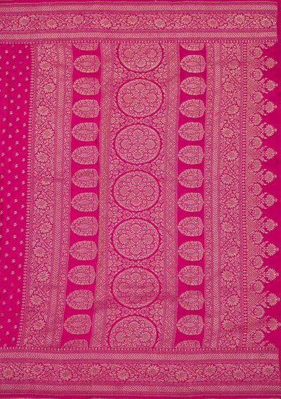 Pink Zariwork Pure Silk Saree-Koskii