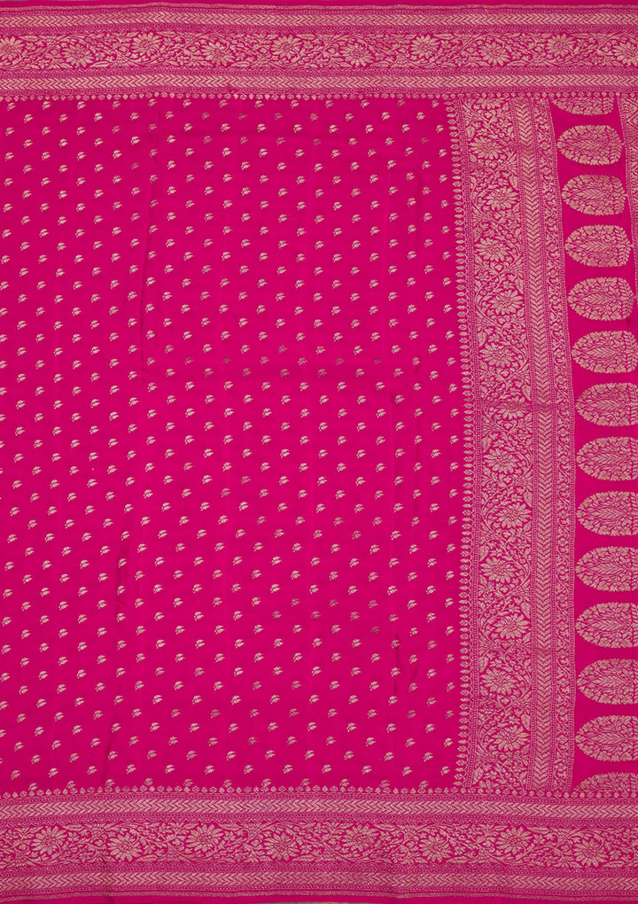 Pink Zariwork Pure Silk Saree-Koskii
