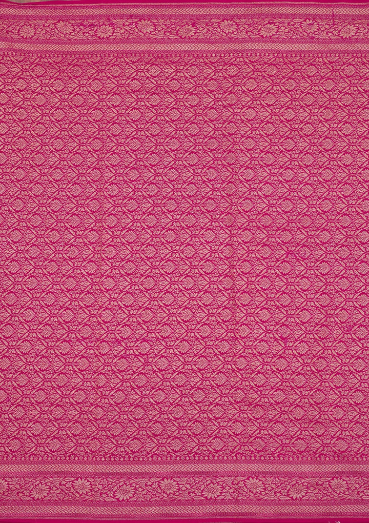 Pink Zariwork Pure Silk Saree-Koskii