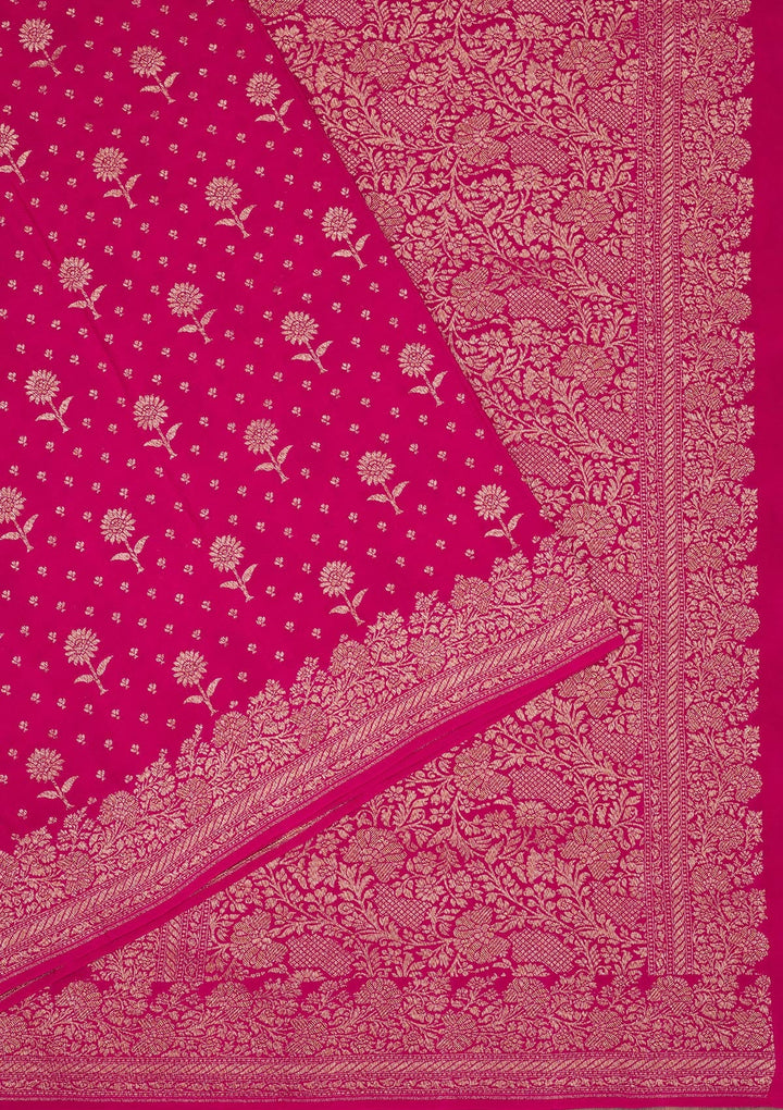 Pink Zariwork Pure Silk Saree-Koskii