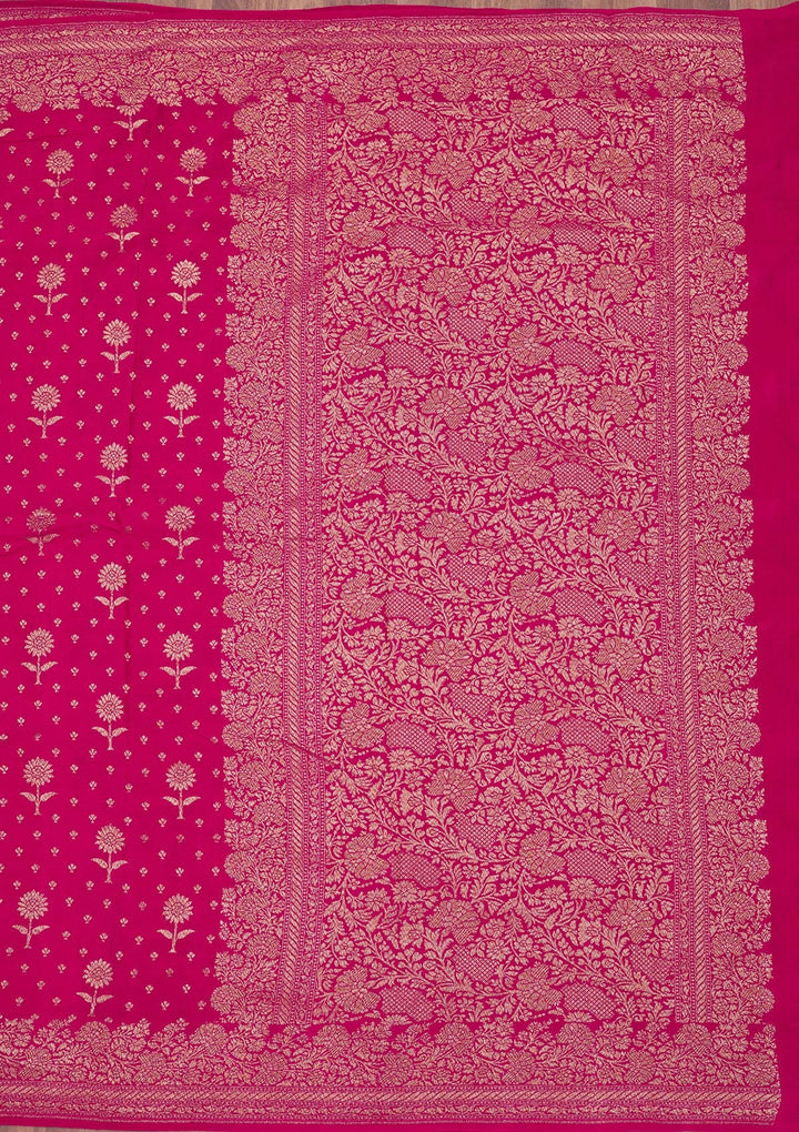 Pink Zariwork Pure Silk Saree-Koskii