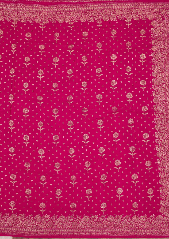 Pink Zariwork Pure Silk Saree-Koskii