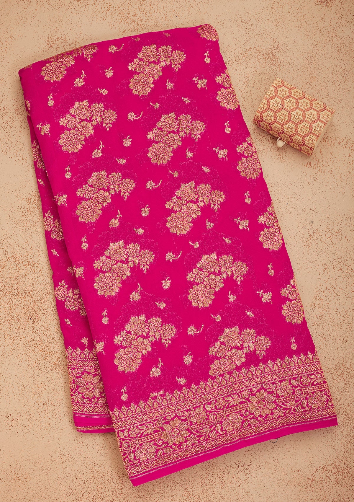 Pink Zariwork Pure Silk Saree-Koskii