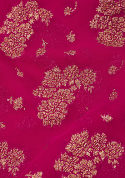 Pink Zariwork Pure Silk Saree-Koskii