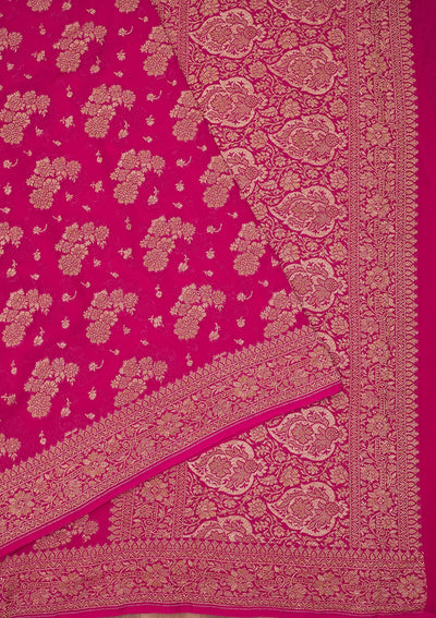 Pink Zariwork Pure Silk Saree-Koskii