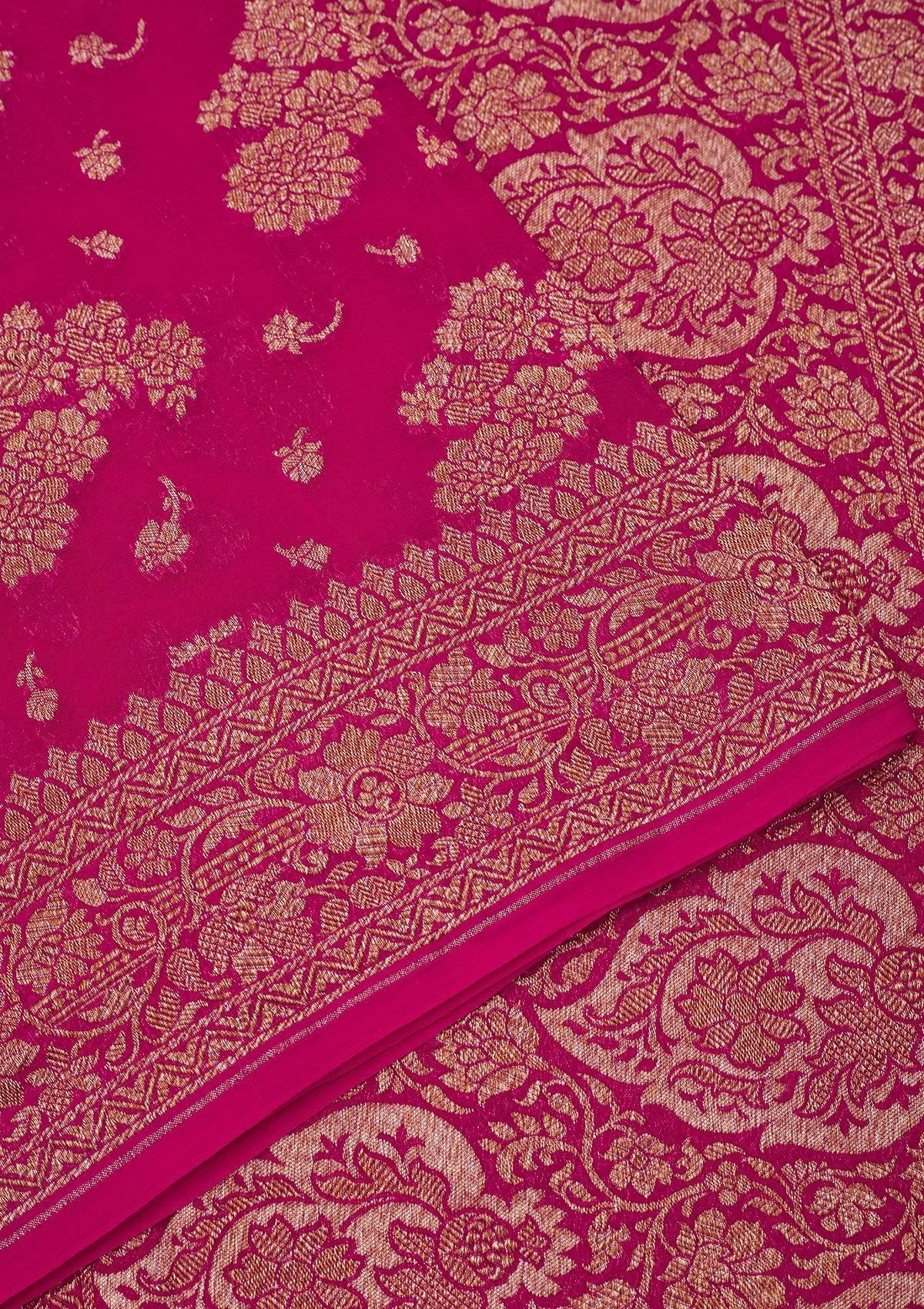 Pink Zariwork Pure Silk Saree-Koskii