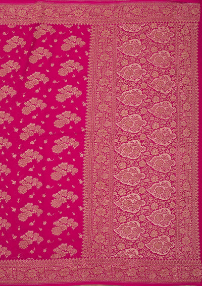 Pink Zariwork Pure Silk Saree-Koskii