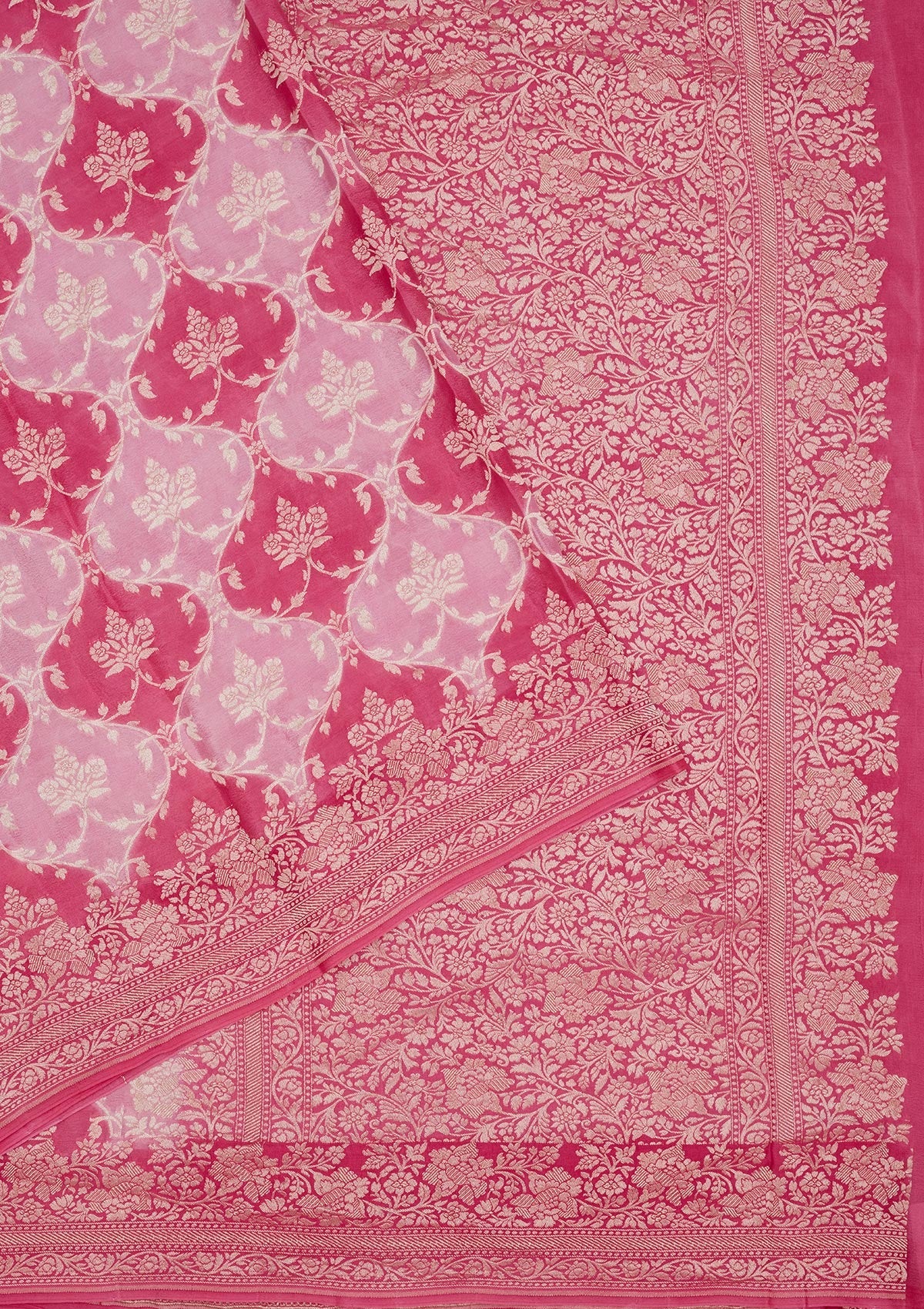 Pink Zariwork Pure Silk Saree-Koskii