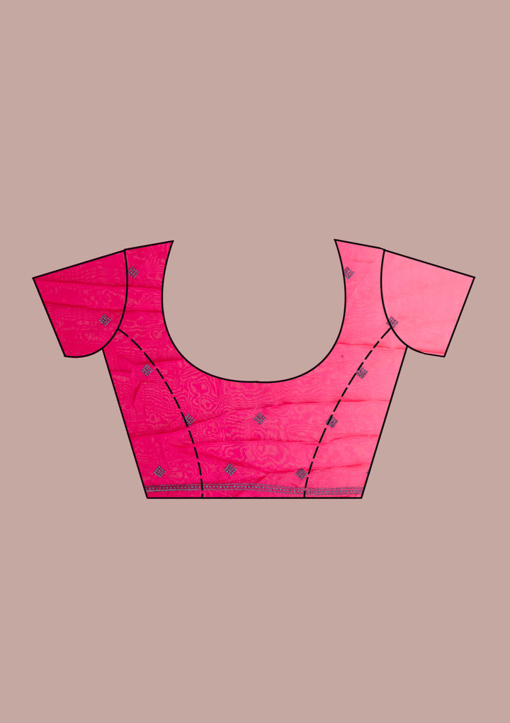 Pink Stonework Georgette Designer Saree-Koskii