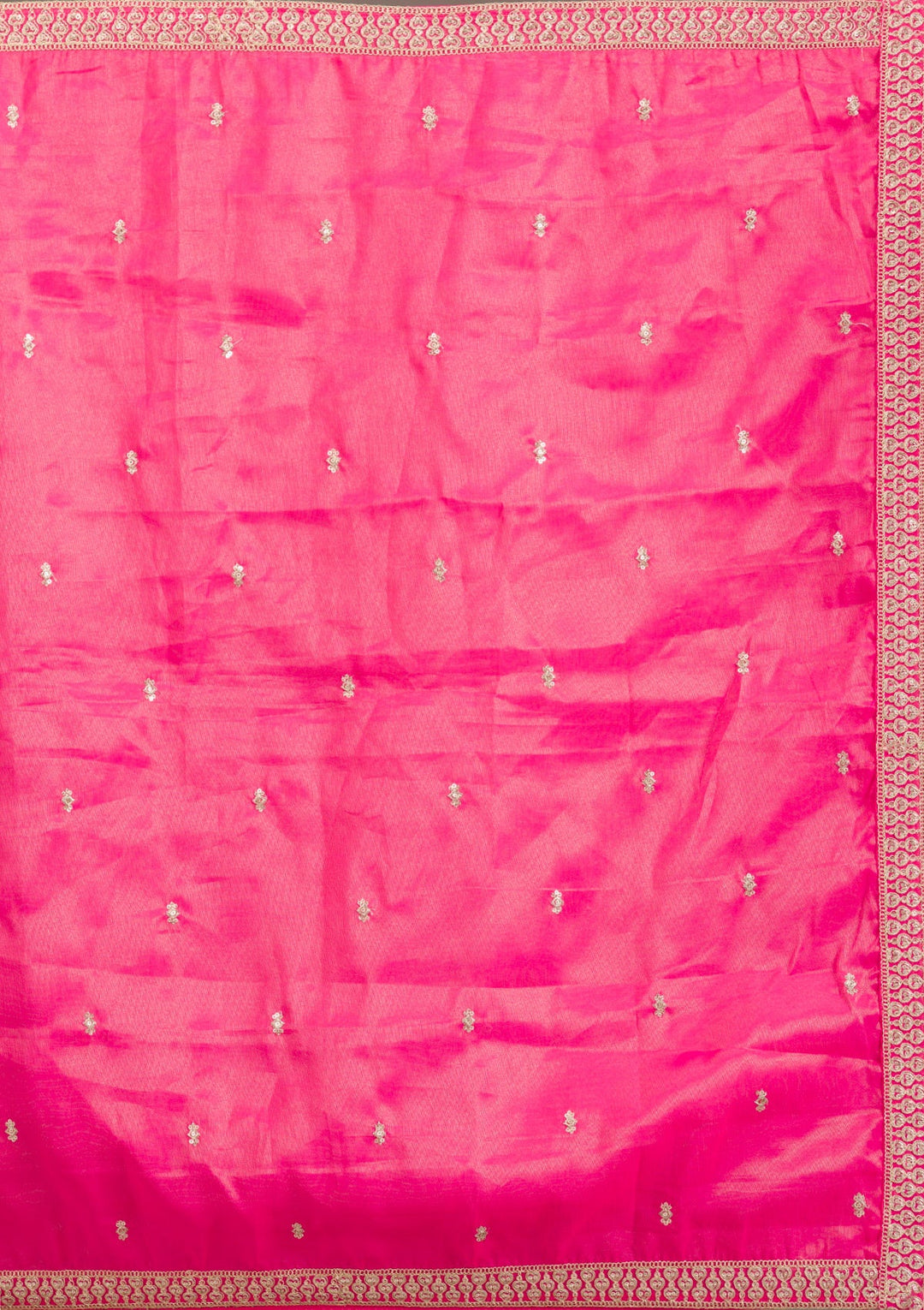 Pink Zariwork Semi Crepe Readymade Lehenga