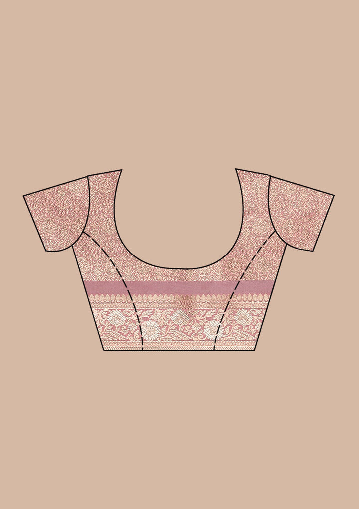 Pink Zariwork Silk Saree-Koskii