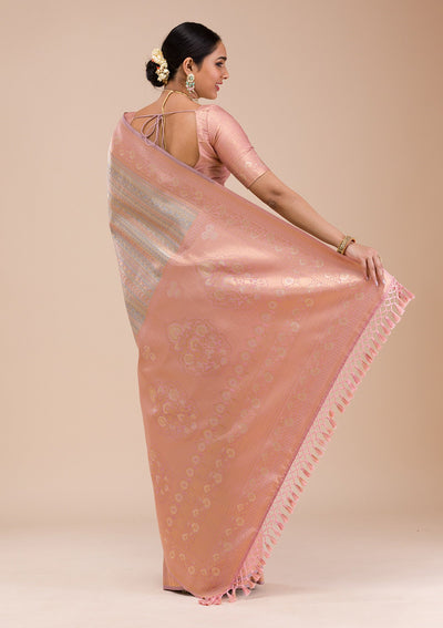 Pink Zariwork Silk Saree-Koskii