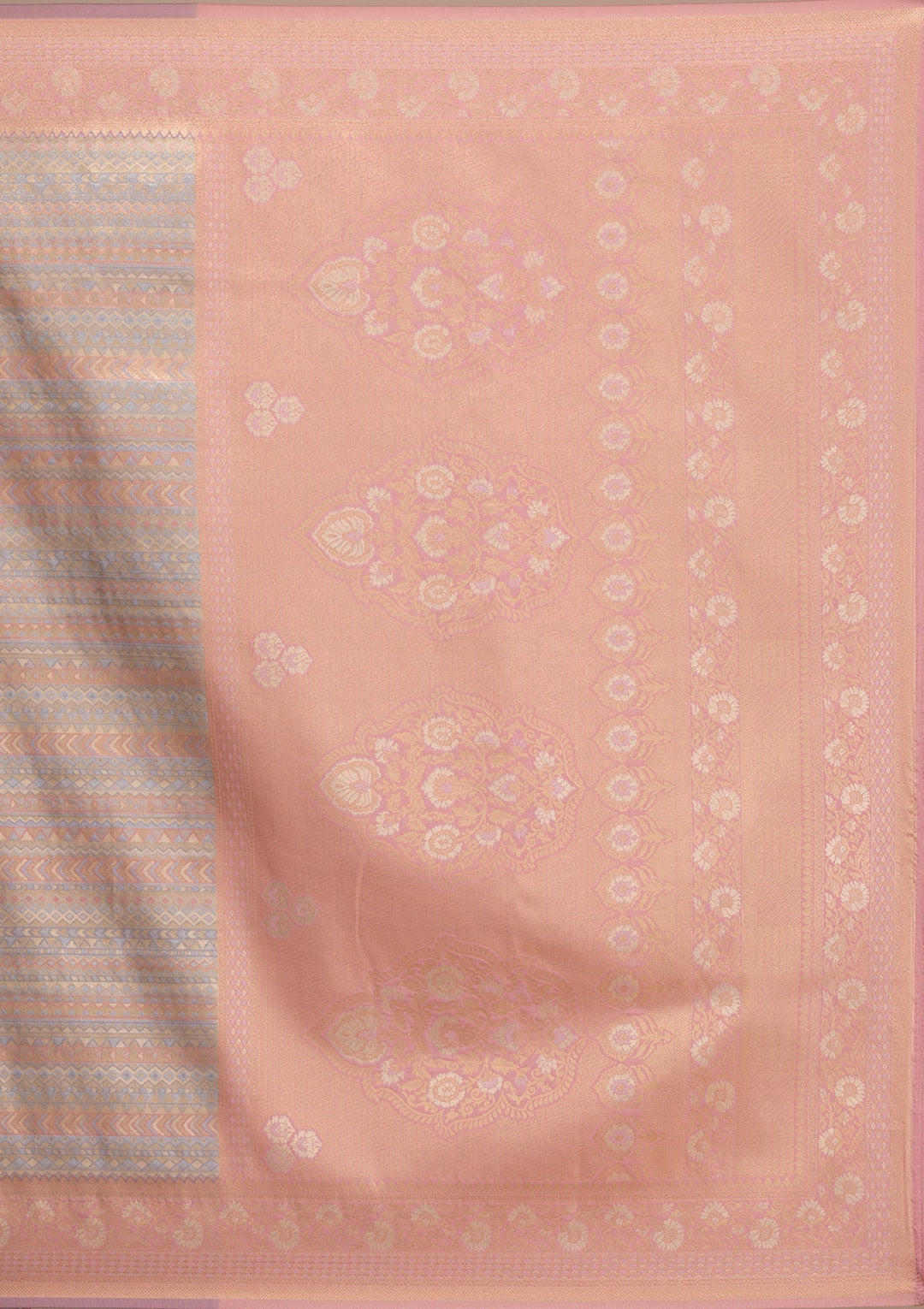Pink Zariwork Silk Saree-Koskii