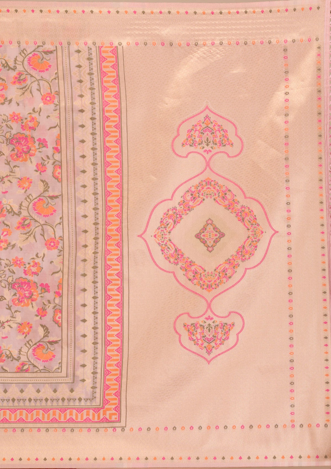 Pink Zariwork Soft Silk Saree-Koskii