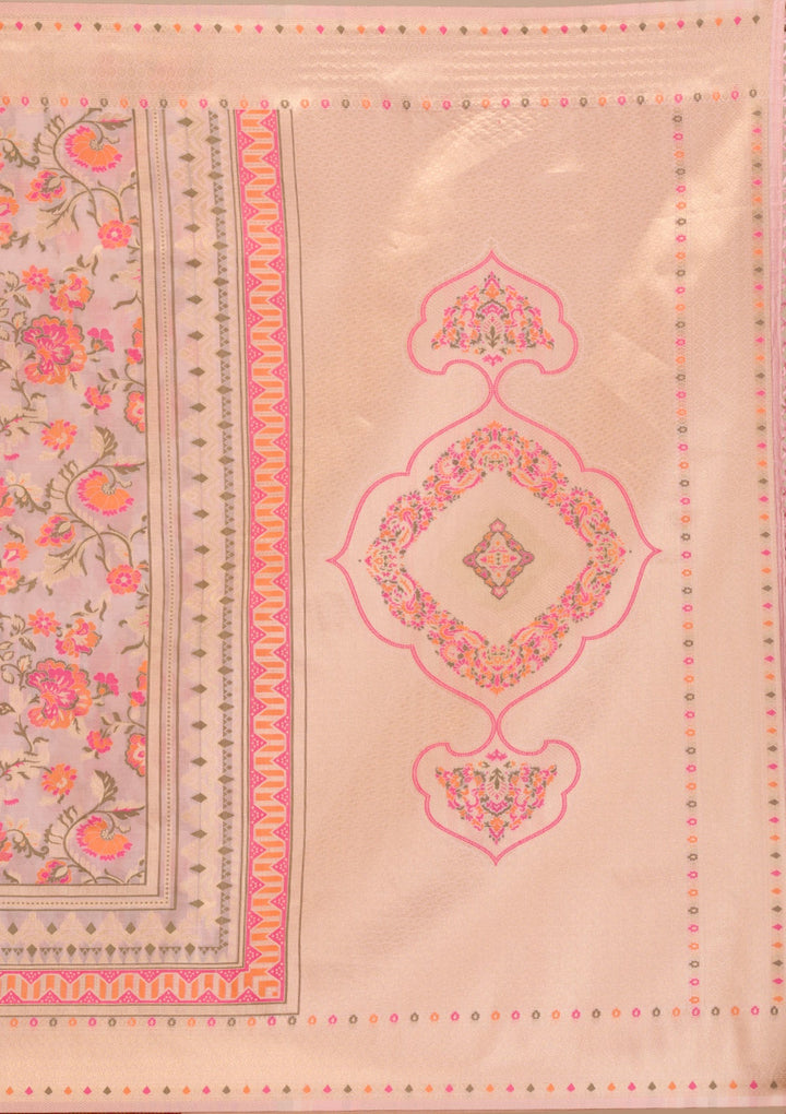 Pink Zariwork Soft Silk Saree-Koskii