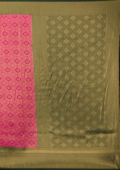 Pink Zariwork Soft Silk Saree-Koskii