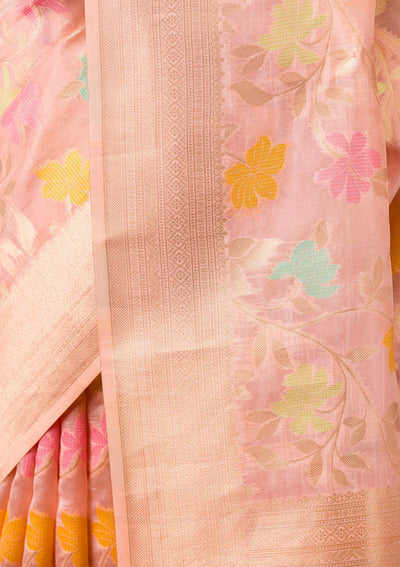 Pink Zariwork Tissue Saree