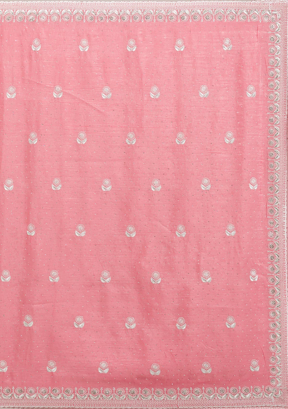 Buy Pink Zariwork Tissue Saree - Koskii
