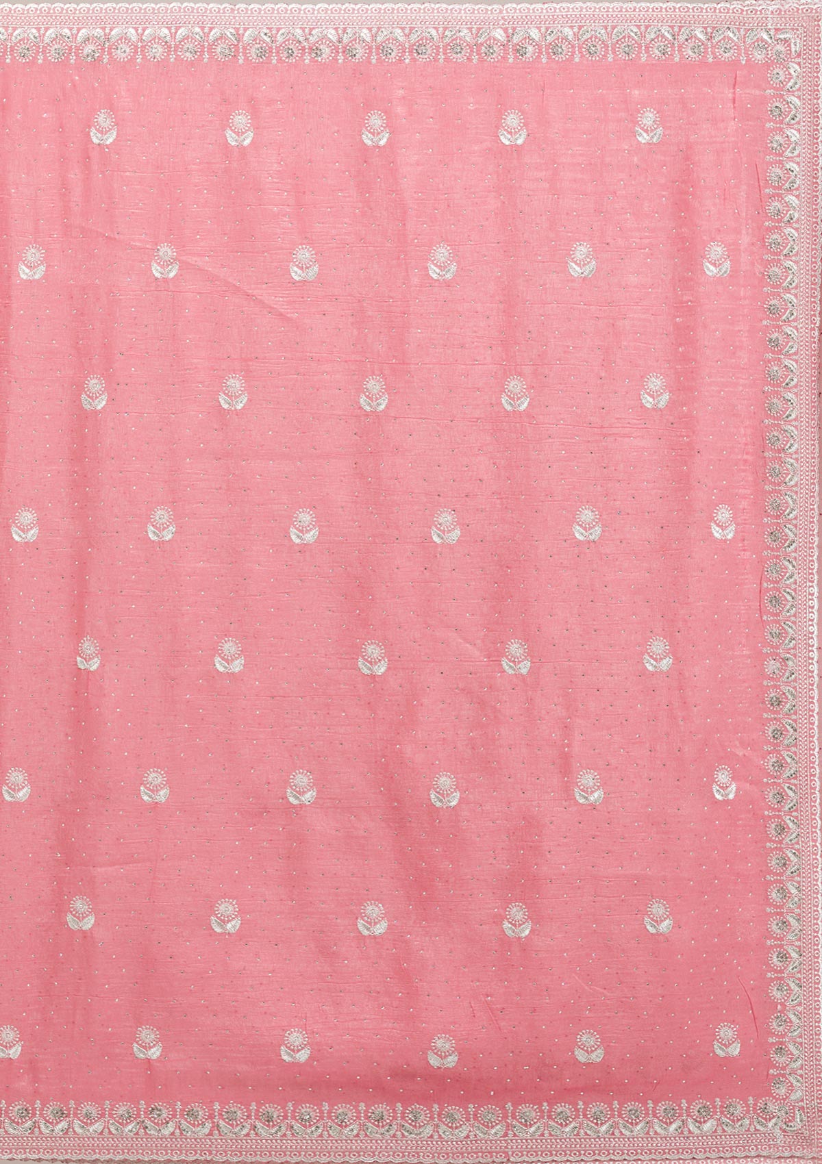 Pink Zariwork Tissue Saree-Koskii