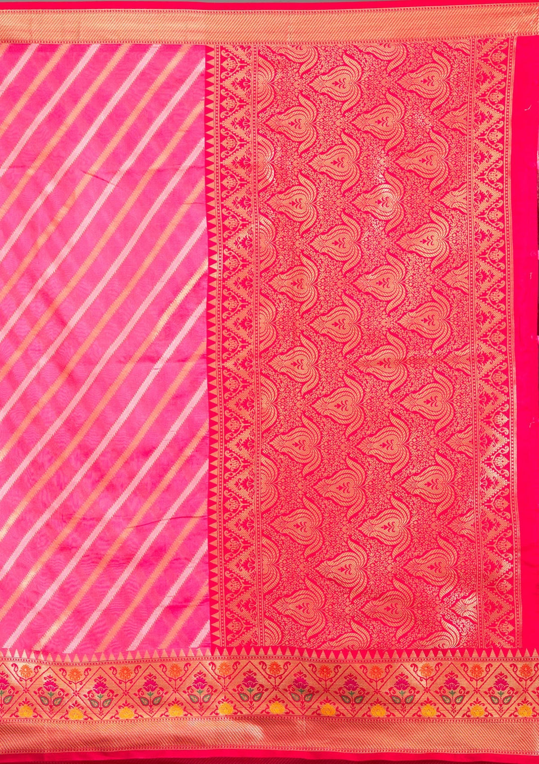 Pink Zariwork Tissue Saree-Koskii