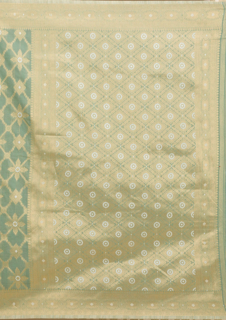 Pista Green Zariwork Art Silk Saree-Koskii