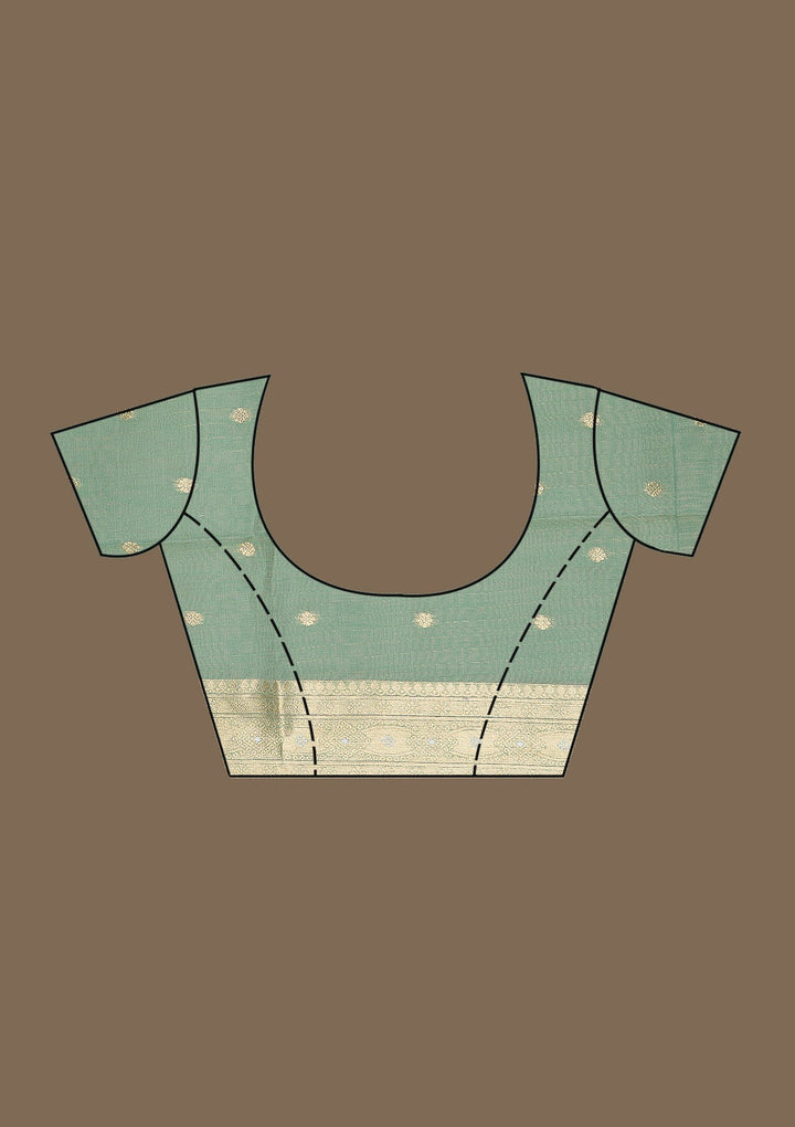 Pista Green Zariwork Art Silk Saree-Koskii