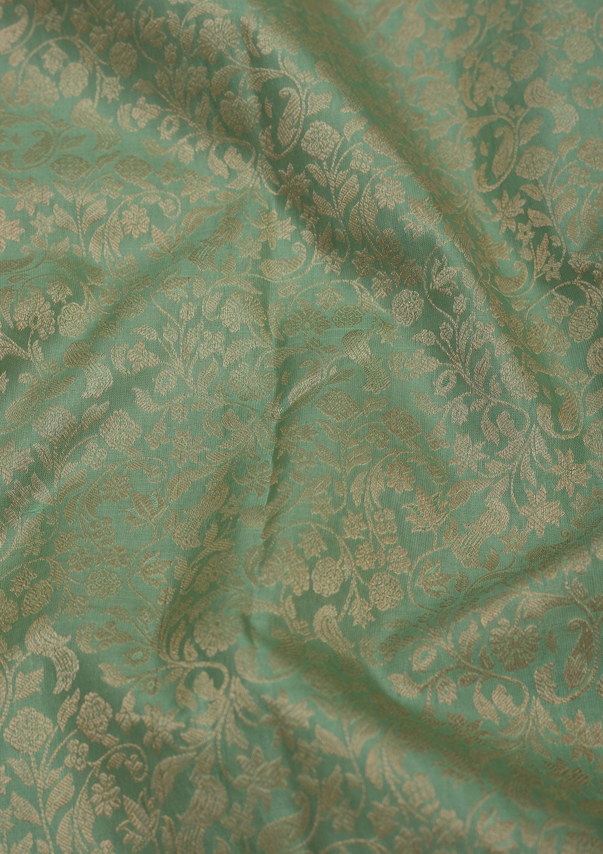 Pista Green Zariwork Pure Silk Saree-Koskii