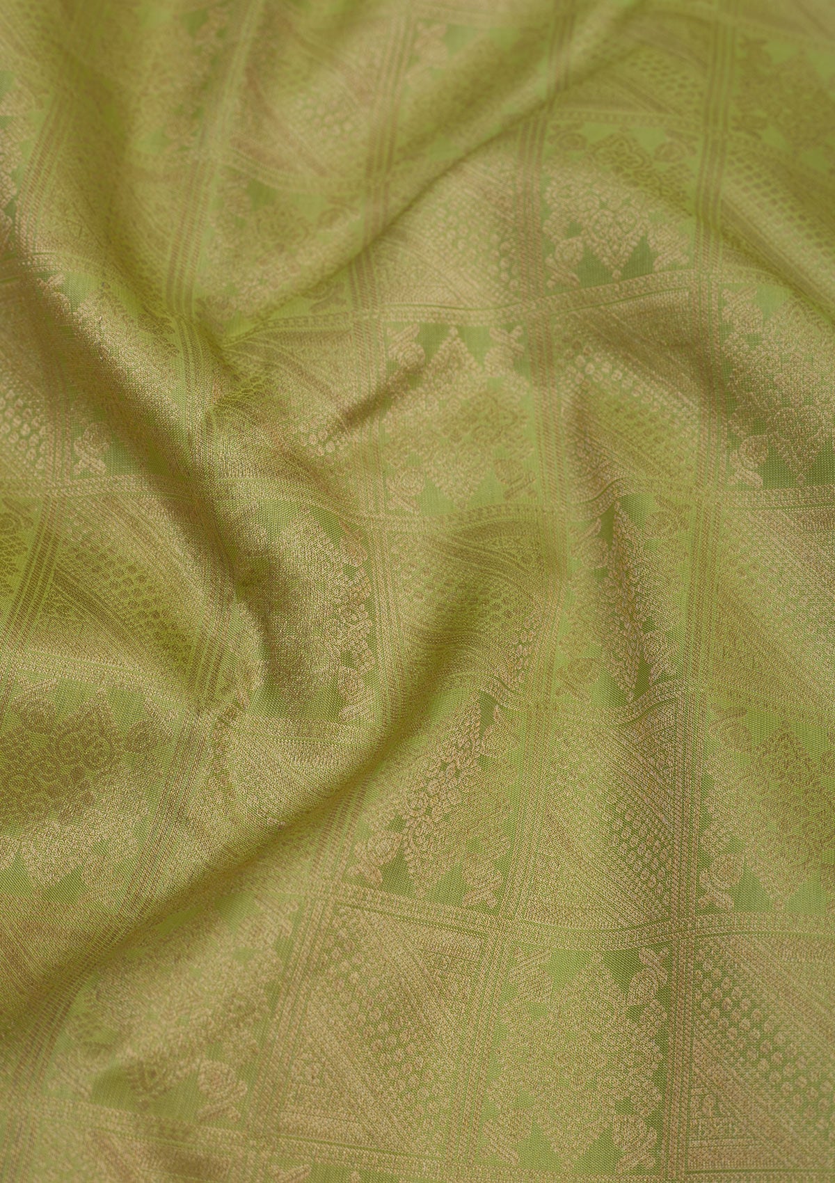 Pista Green Zariwork Pure Silk Saree-Koskii