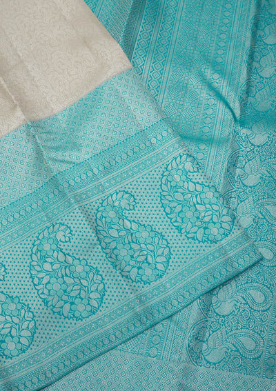 Pista Green Zariwork Pure Silk Saree-Koskii