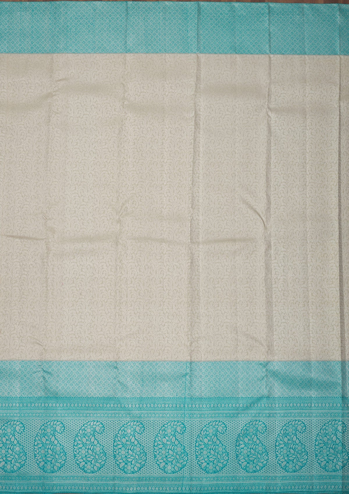 Pista Green Zariwork Pure Silk Saree-Koskii