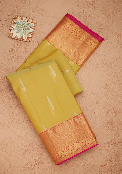 Pista Green Zariwork Pure Silk Saree-Koskii