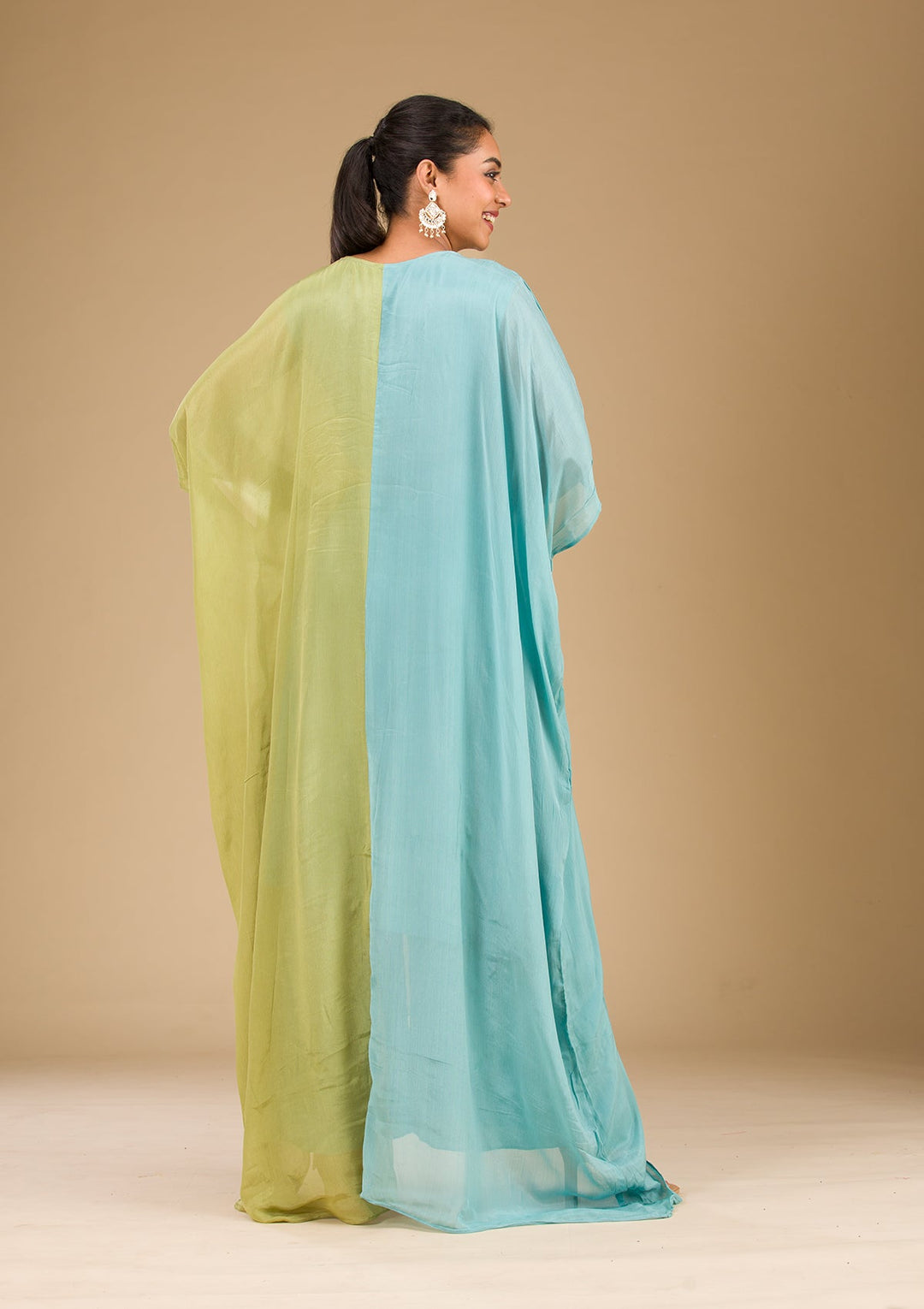 Pista Green Cutdana Georgette Readymade Salwar Suit-Koskii