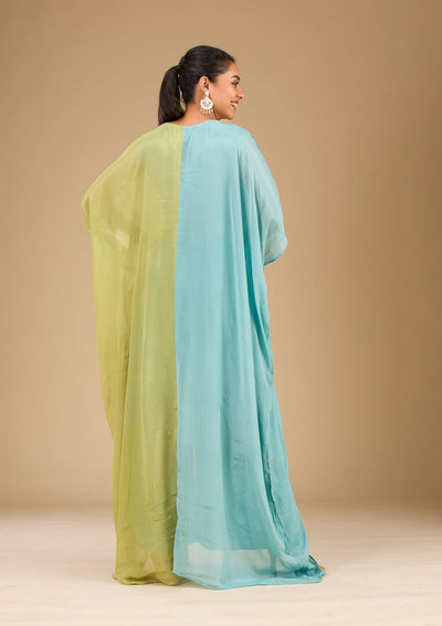 Pista Green Cutdana Georgette Readymade Salwar Suit-Koskii