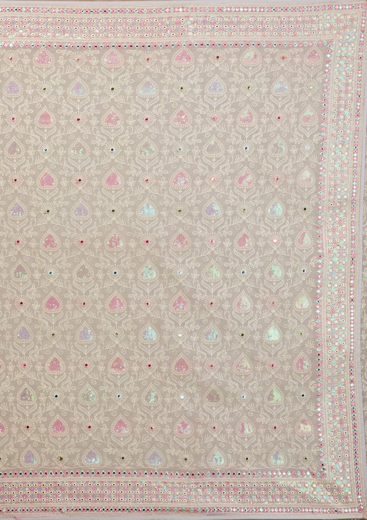 Pista Green Gotapatti Georgette Saree-Koskii
