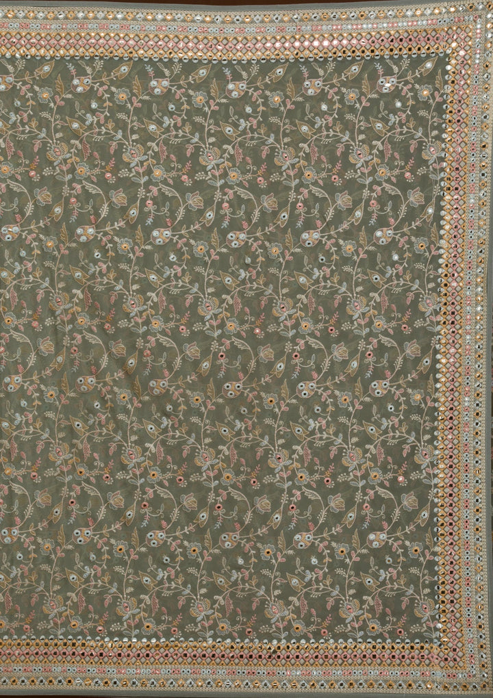 Pista Green Gotapatti Georgette Saree-Koskii