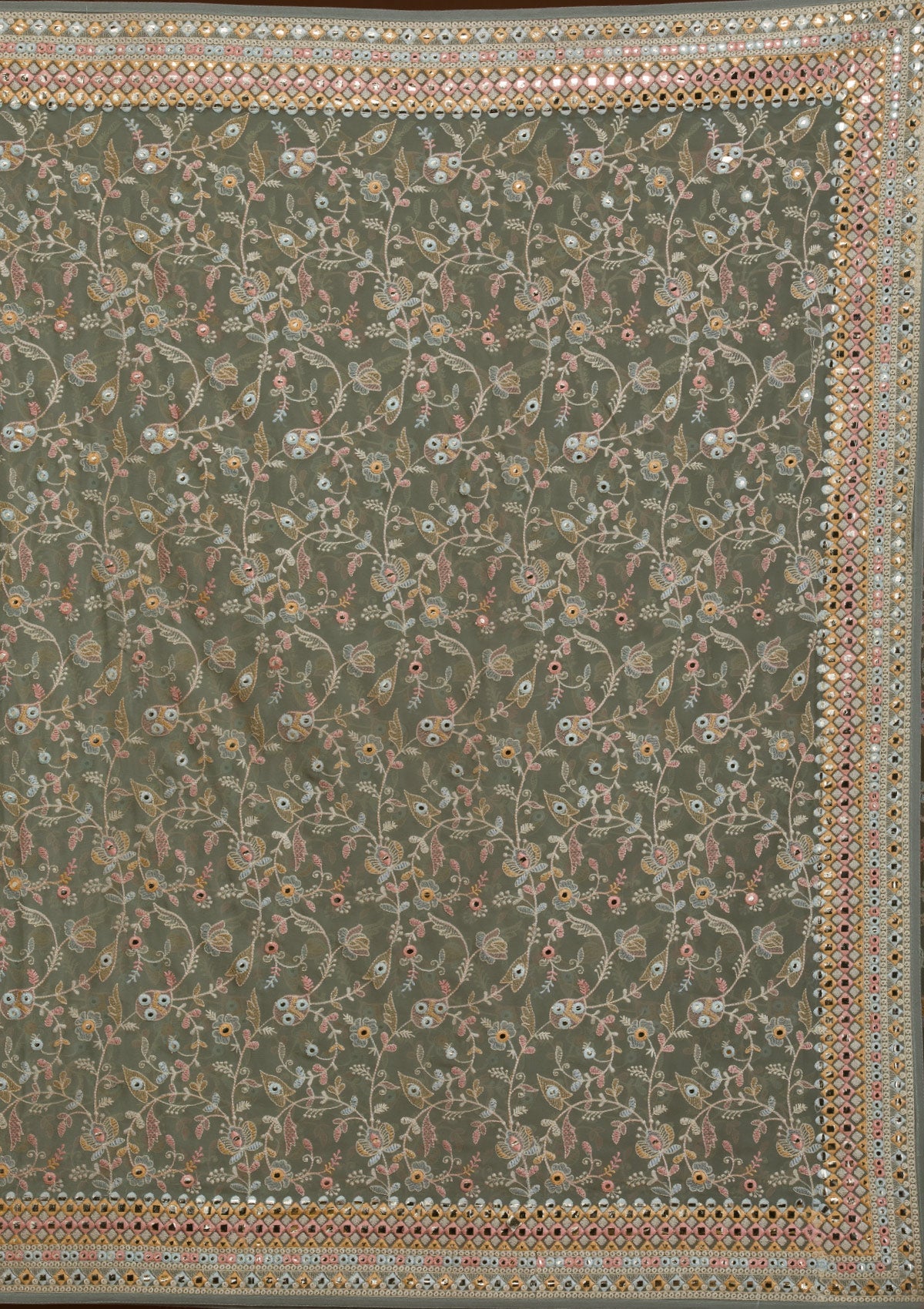 Pista Green Gotapatti Georgette Saree-Koskii