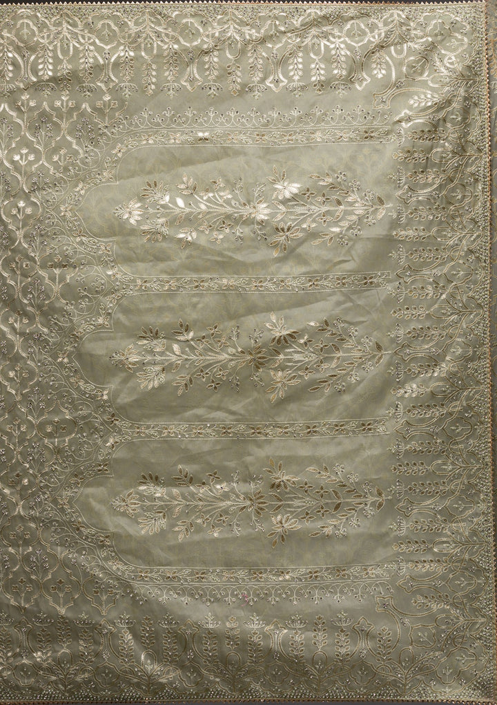 Pista Green Gotapatti Tissue Saree-Koskii