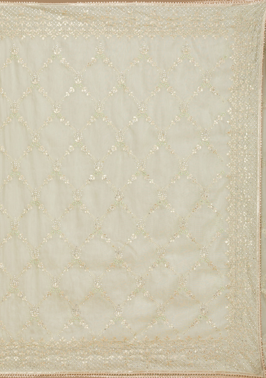 Pista Green Gotapatti Tissue Saree