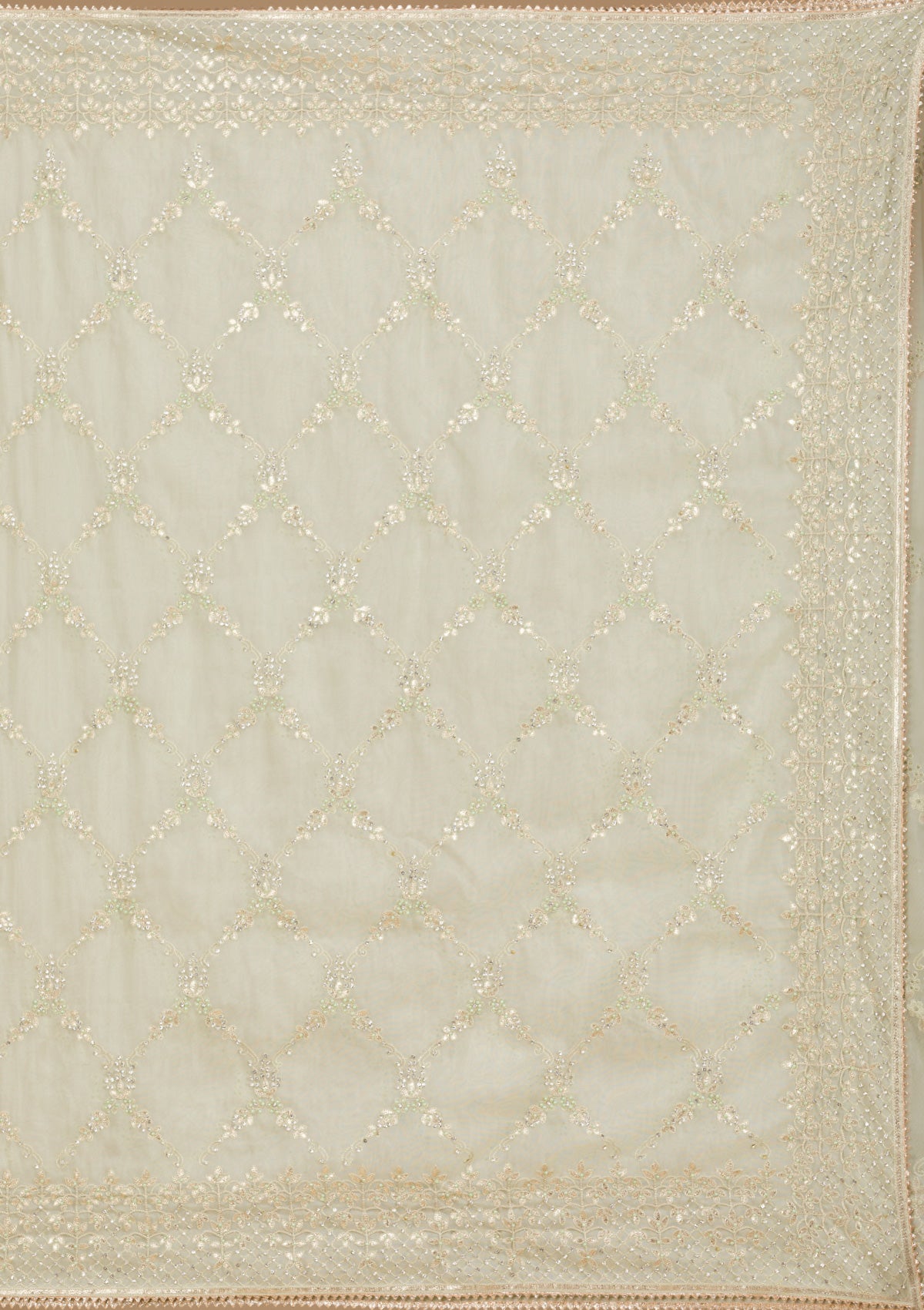Pista Green Gotapatti Tissue Saree