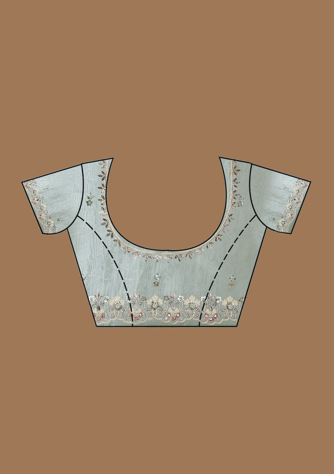 Pista Green Gotapatti Tissue Saree-Koskii