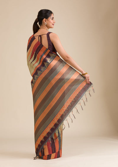 Pista Green Printed Art Silk Saree-Koskii